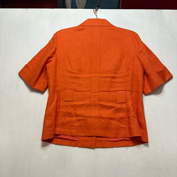 Anne Klein 100% Linen Blazer Jacket | Orange Red Safari Style | Women’s Size 10 - Picture 6 of 8